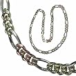 Tricolor Concave Figaro Chain