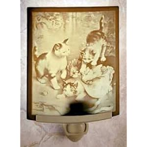 Mischief Makers Lithophane Night Light Porcelain Kittens by The Porcelain Garden
