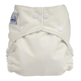 FuzziBunz Perfect Size Diaper - WHITE MEDIUM