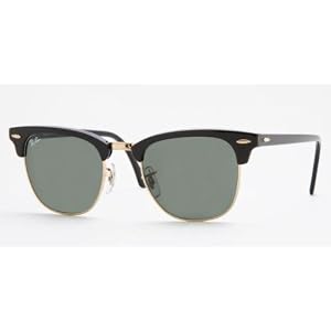 RAY-BAN RB 3016 Clubmaster W0365 Black Gold G-15XLT Sunglasses, 49-20-140 $119.00