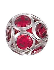 Genuine Zable (TM) Product. 925 Sterling Silver July Birthstone Sphere Bead Charm. 100% Satisfaction Guaranteed.