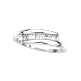 14K White Gold 1/4 ct. Baguette Cut Diamond Fashion Ring