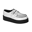 Demonia Men's CREEPER-412, 2" Platform 2 Buckle Leather Zipper Strap Creeper Shoe