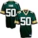 Reebok NFL Equipment Green Bay Packers #50 A.J. Hawk Green Replica Football Jersey