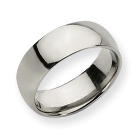 Titanium 8mm Polished Comfort Fit Wedding Band - Size 10.75