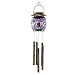 Pink Mosaic Glass Windchime with Solar Glow Light