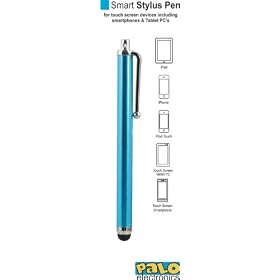 1 Palo Blue Stylus Pen with earslot / headphone slot for most Capacitive Mobile Phone Tablet Stylus Pen Apple iPhone Ipad Ipad 2 Ipod Touch 3G 3GS 4G 4GS Nokia Samsung Galaxy HTC Blackberry Playbook Sony Ericsson LG Motorola Xoom Hannspree Binatone Viewsonic Google Nexus Kindle