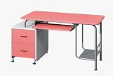 TECHNI MOBILI Wood Computer Desk in Pink and White