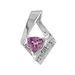 14K White Gold Pink Sapphire and Diamond Pendant