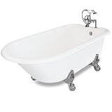 American Bath Factory P1-WB-05 Windsor Bathtub Package 05 in White with Satin Nickel Ball and Claw F