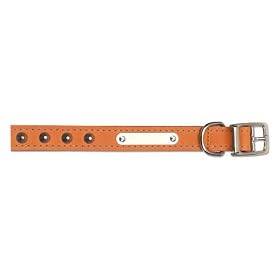 Ancol Hand Sewn Studded Leather Dog Collar Tan (Collar Size: 26 inches)