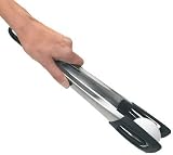 Chefn Tongo 12-Inch Stainless Steel and Silicone Tong Black