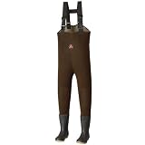 Pro Line Mens Marsh Creek Neoprene Chest Waders Deep-cleated Rubber Sole Dark Brown, DARK BROWN, 10