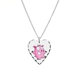 Necklace Heart Charm Pig Cartoon Necklace Heart Charm Pig Cartoon