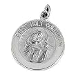 First Communion Round Medal Sterling Silver 15.0mm with 18 inch necklace
