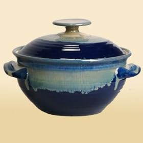 Covered Casserole Blue by Tumbleweed Pottery