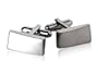 Rectangular Satin Waves Silver Cufflinks with Gift Box