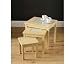 NEST OF 3 SQUARE BEECH WOOD TABLES WITH GLASS PANEL