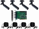 PRO-GVK4B 4 Weatherproof Color Sony CCD Bullet Camera and Geovision Card Kit