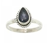 3/4 Carat Pear Cut Amethyst Sterling Silver Ring