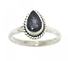 Purple Amethys Sterling Silver Ring Pear Shaped Bezel Set Size = 5.5