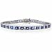 Sterling Silver Square Simulated Tanzanite CZ and Simulated Diamond CZ Tennis Bracelet