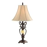 Ambiente One Light Table Lamp in Bronze Gold and Calicut Brown Marble