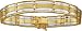 14k Two Tone Panel Link Mens Bracelet