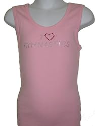 Girls Apparel Gymnastics Tank T-Shirt with I Love Gymnastics