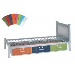 Childrens Toyshop  Toys : Locker Twin Bed with 3 Storage Drawers (Multi) (80"L x 43"W x 37"H)