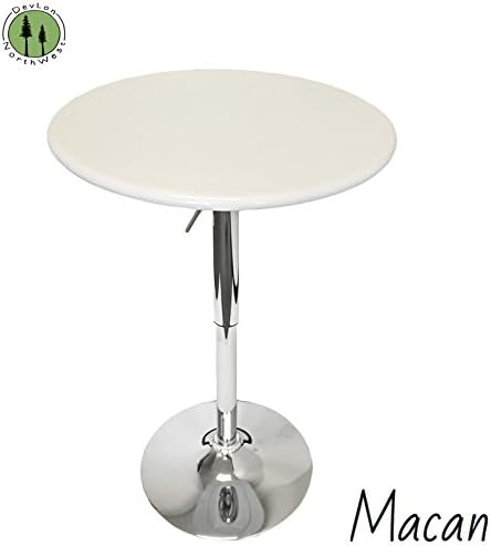 Macan Modern Adjustable Bar Round Table 38" Tall (White)