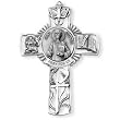 Fine Pewter Saint Stephen 5-inch Wall Cross and Prayer Card