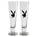 Playboy Bunny Tall Pilsner Glasses - Set of 2
