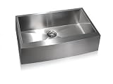 Lenova SS-AP-S33 Large Single Bowl Apron Front Undermount Kitchen Sink Stainless Steel Satin Finish