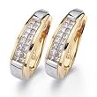 Two Tone Rocky Filled Diamond Hoop Earrings