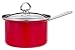 Chantal Enamel-On-Steel 2-Quart Saucepan with Tempered Glass Lid, Red