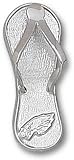 Philadelphia Eagles Solid Sterling Silver Eagle Head Logo Flip Flop 1'' Pendant