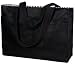 Double Pocket Canvas Tote - Black/Black Stripes B450