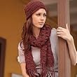 NOVICA 100% alpaca scarf and hat set, 'Burgundy Fans'