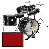 Percussion Plus 5-piece Junior Drum Set w/Hi-hat - Red