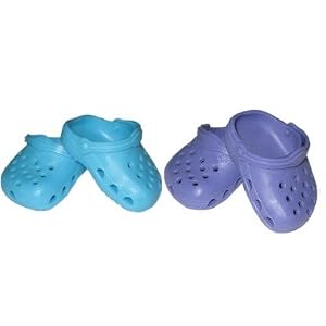 2 Pair of Garden Clogs (Turquoise and Purple). Fits 18