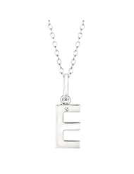 Sterling silver 0.005ct TDW Diamond Initial E Necklace (H-I, I2-I3)