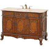 Plymouth 50 Bathroom Vanity - Burl w/ Ivory Counter