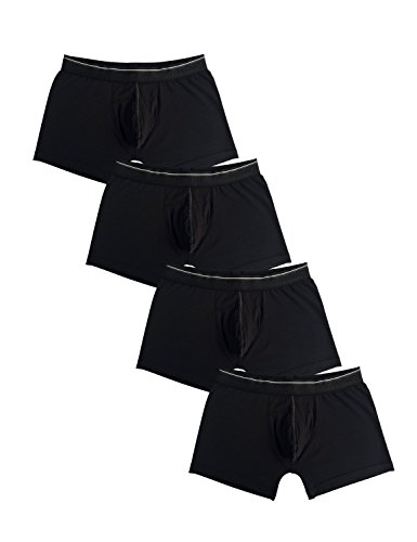 David Archy Men's 4 Pack Soft 100S Micro Modal Trunk (L, Black)