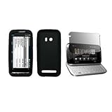 Black Soft Silicone Gel Skin Cover Case + LCD Screen Protector for HTC Imag ....