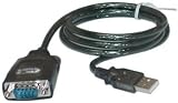 USB to Serial Adaptor, USB A Male / DB9 Male (Single Piece), 3 ft