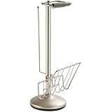 Better Living Products Toilet Caddy Tissue Dispenser with Magazine Rack, Satin Nickel
