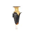 Amphora Glass Vase on Metal Leaves Sconce - Amber