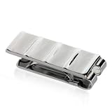 Rippled Stainless Steel Mens Money Clip