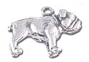 Solid Sterling Silver Bulldog Charm